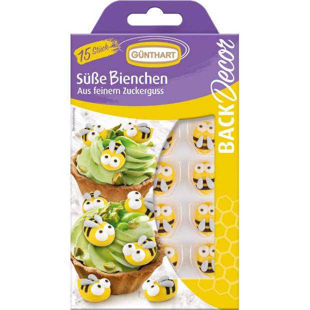 Honigwaben-Detail | Zuckerdekoration Biene 15 Stück