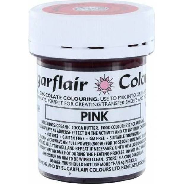 Kakaobutter Schokoladenfarbe Sugarflair Pink (35 g) C301 dortis