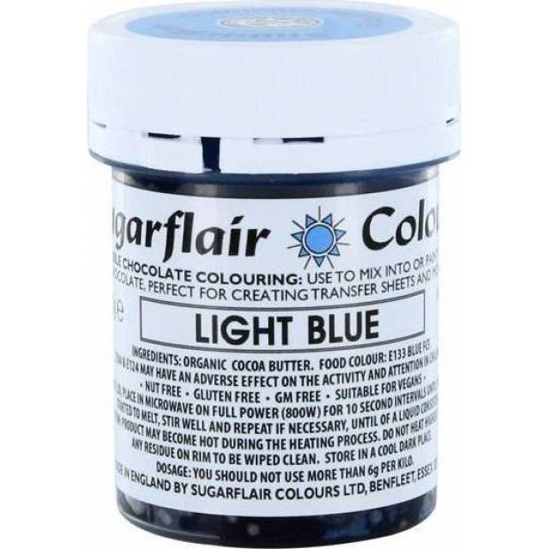 Kakaobutter Schokoladenfarbe Sugarflair Light Blue (35 g) C306 dortis