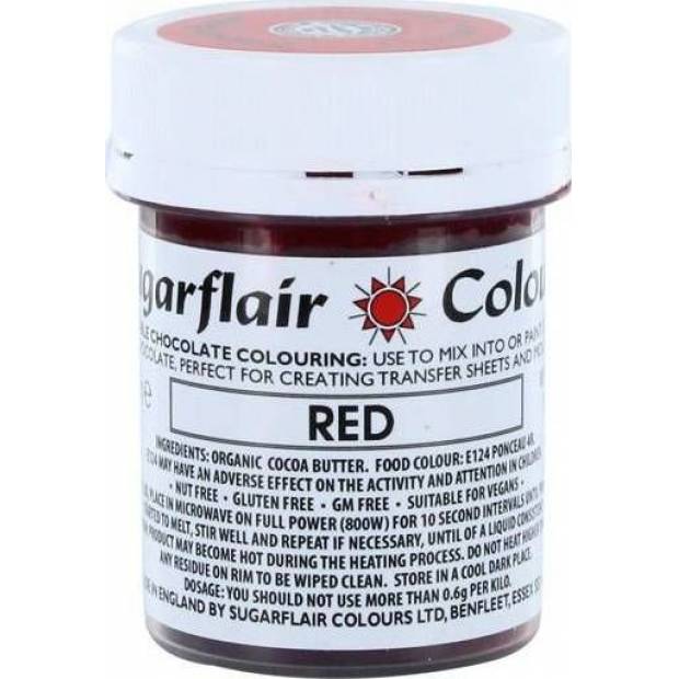 Kakaobutter Schokoladenfarbe Sugarflair Rot (35 g) C302 dortis