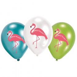 Latex-Ballon 6 Stück Flamingo 27,5 cm