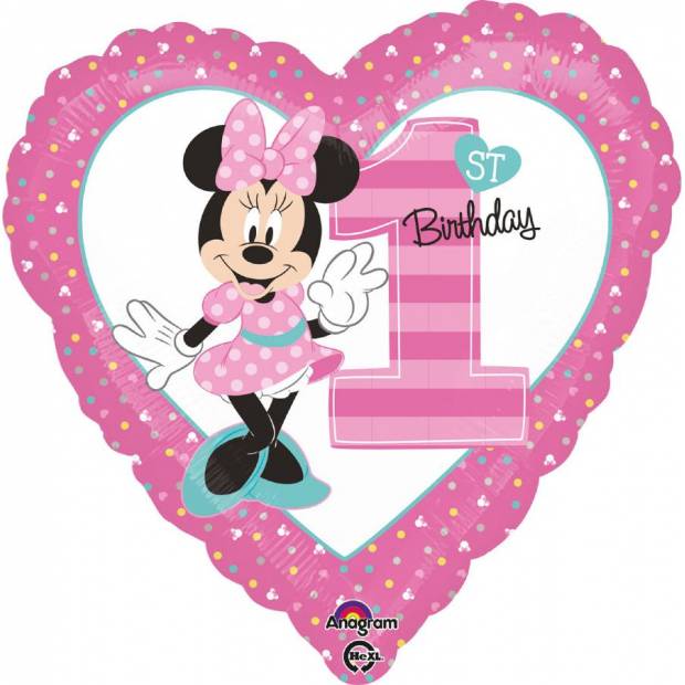 Folienballon Minnie erster Geburtstag 43 cm