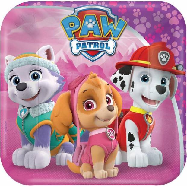 Pappteller 8pcs Paw Patrol Quadrat 18x18cm