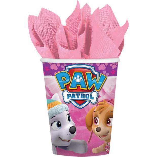 Pappbecher 8pcs Paw Patrol rosa 250ml