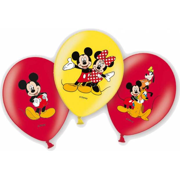 Latexballon Mickey 6 Stück, 27,5 cm