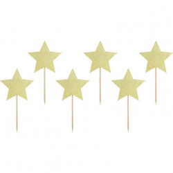 PartyDeco Goldene Sterne Muffin Dekoration KPM19-019B dortis