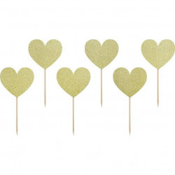 PartyDeco goldene Herzen Muffin Dekoration KPM22-019B dortis