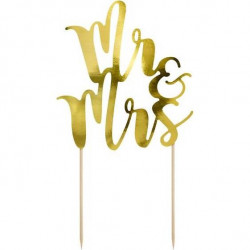 PartyDeco gold Tortendekoration Mr&Mrs KPT10-019M dortis