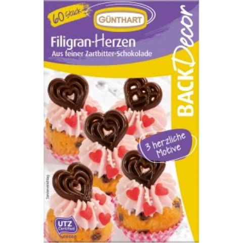 Schokoladenherzen 3 Motive 60 Stk.