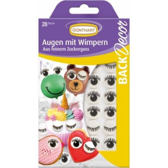 Augen auf Cupcakes 28 Stück - Wimpern