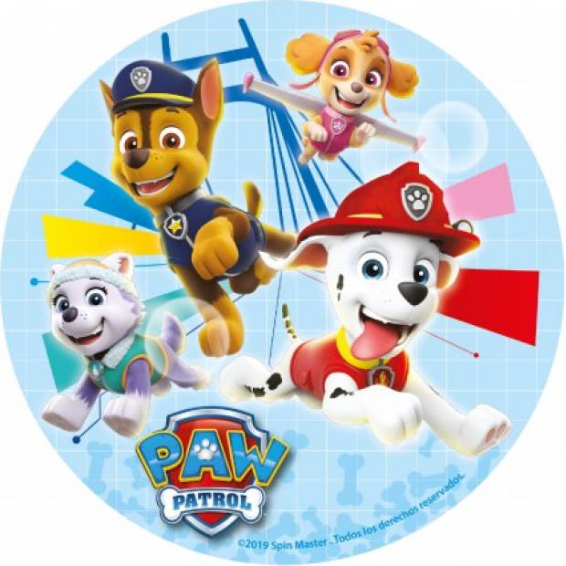 Fondantplatte für Torte Paw Patrol 16cm