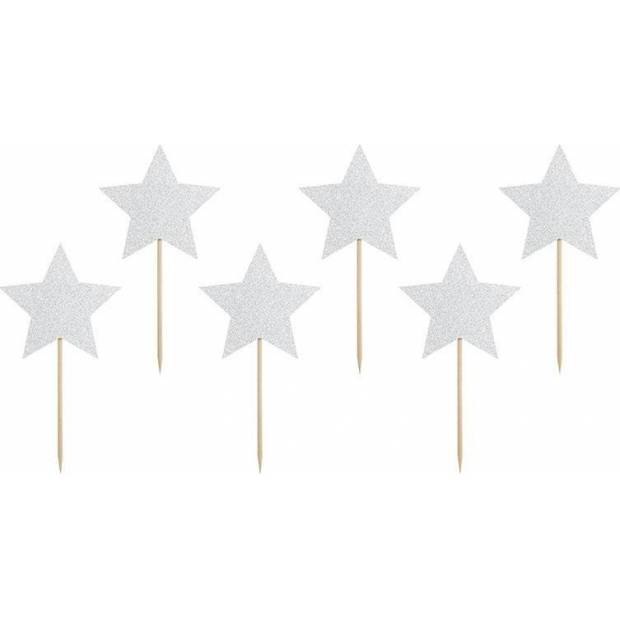 PartyDeco silberne Sterne Muffin Dekoration KPM19-018B dortis