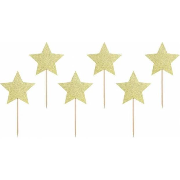 PartyDeco Goldene Sterne Muffin Dekoration KPM19-019B dortis