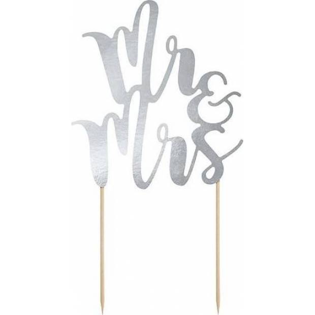 PartyDeco Tortendekoration silber Mr&Mrs KPT10-018M dortis