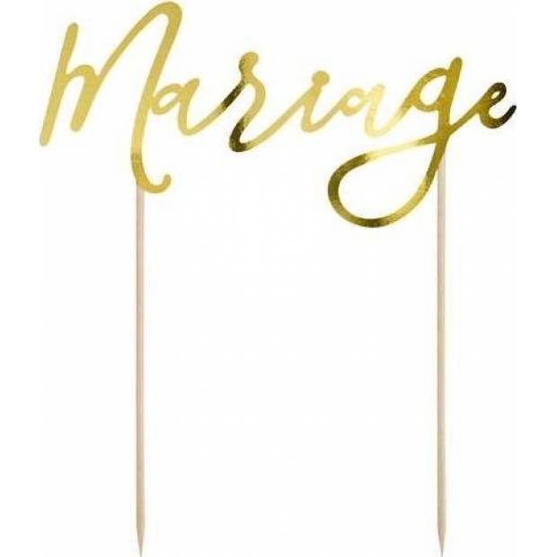 PartyDeco Tortendekoration Mariage gold KPT26-019M dortis
