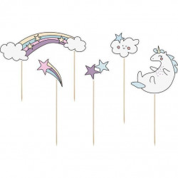 PartyDeco Einhorn Tortendekoration (5 Stück) KPT22 dortis