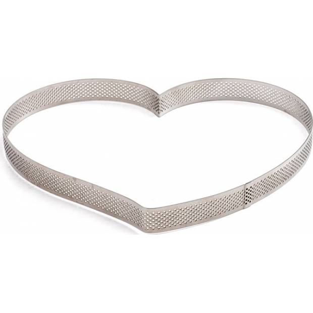 Edelstahl-Backform Herz 24x22x3,5 cm Microforata perforiert