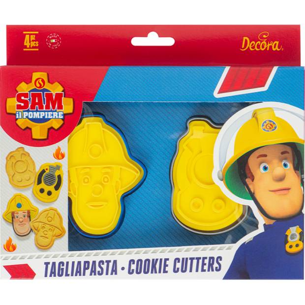 Satz Ausstechformen Feuerwehr Sam 2 Stück Sam und Funkgerät 8x5 cm