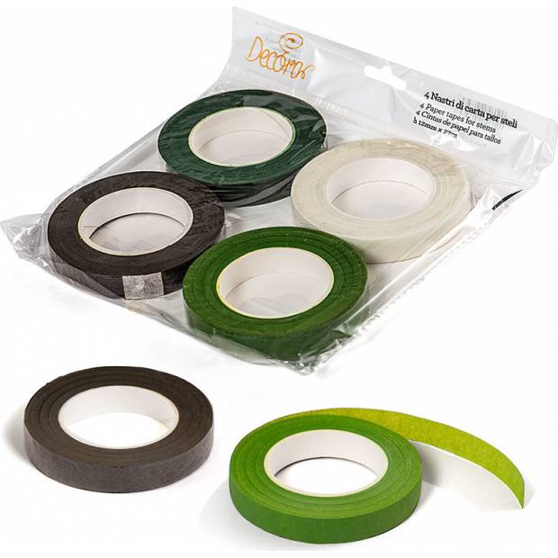 Papierband für Blumendraht 12mmx27m 4 Stück