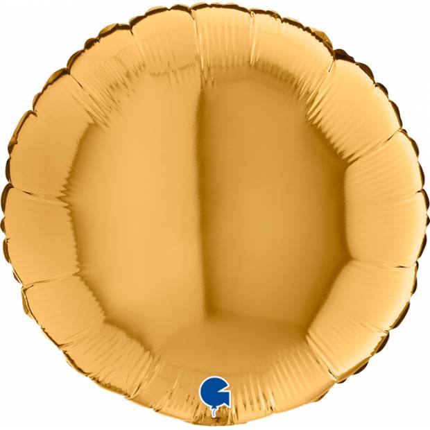 Aufblasbarer Ballon runde Form 46cm goldfarben