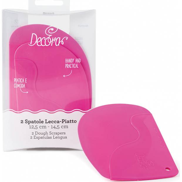 Teigspachtel 2 Stk. rosa 14,5cm und 12,5cm