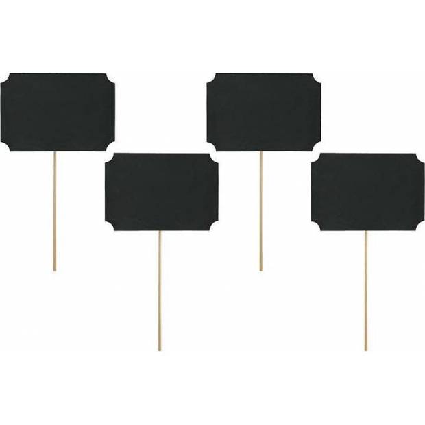 PartyDeco Schwarze Karten am Spieß (4 Stück) KNP17 dortis