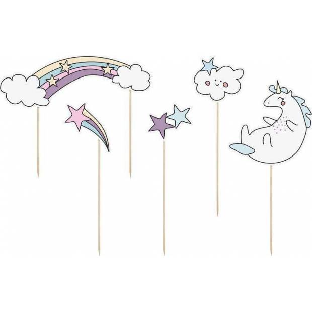 PartyDeco Einhorn Tortendekoration (5 Stück) KPT22 dortis
