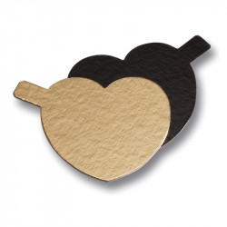 Untersetzer gold schwarz Herz für Mini-Dessert 8cm 1St.