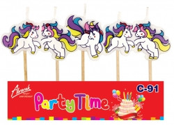 Kerzen für Kuchen 5pcs Einhörner - Unicorn