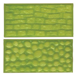 Strukturelle Blocksteinmauer und Kieselsteine