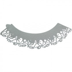 Dekorativer Kragen für Becher 12St. silber