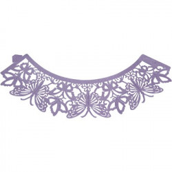 Dekorative Kragen für Cupcakes 12pcs Schmetterling lila