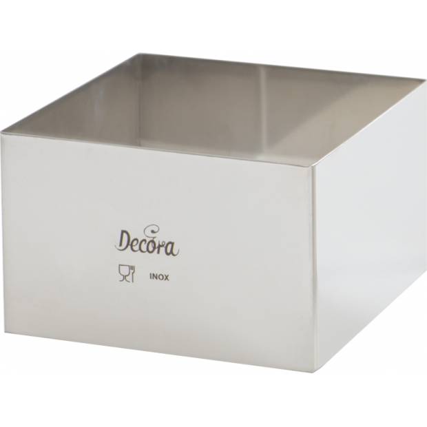 Tortenrand Edelstahl quadratisch 22x22x6cm