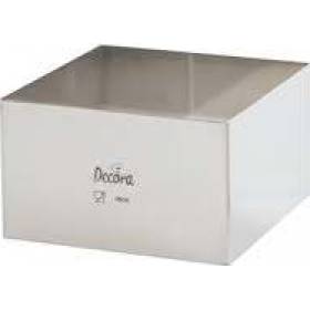 Edler Tortenrand aus Edelstahl, quadratisch 24x24x6 cm