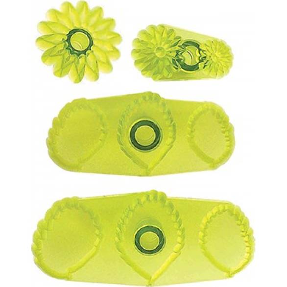 Erdbeerblüten und Blätter Set