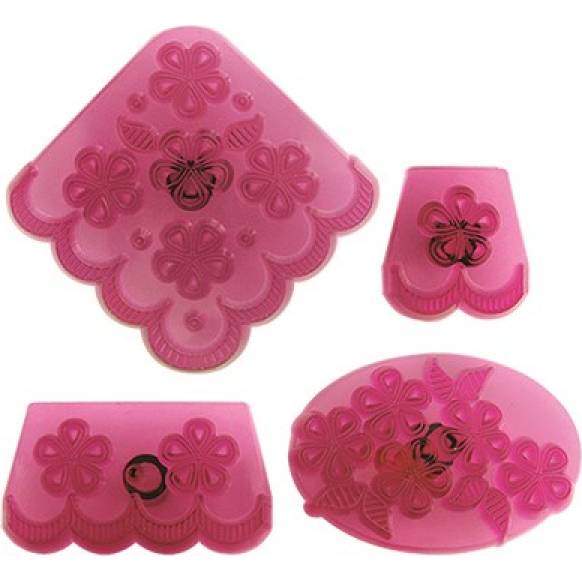 Blütenförmige Ausstecher für Ränder, 4 Stück