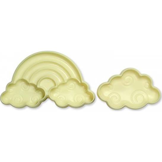 Kunststoffform 2St. Wolken und Regenbogen