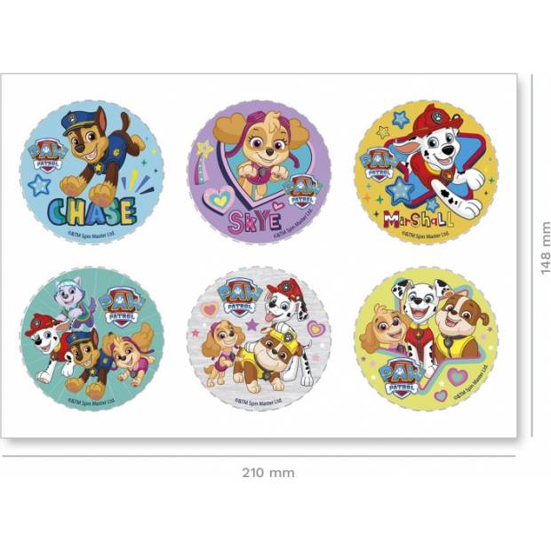 6Stück Törtchen Dekorationen Paw Patrol 5,8cm