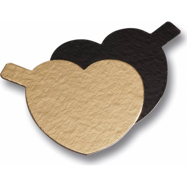 Untersetzer gold schwarz Herz für Mini-Dessert 8cm 1St.