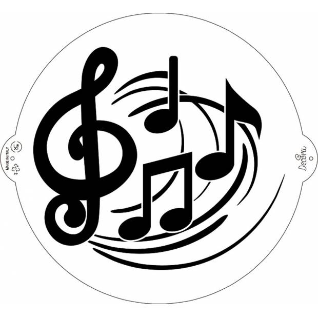 Schablone Kuchenschablone 25cm Geigentaste und Notenblatt