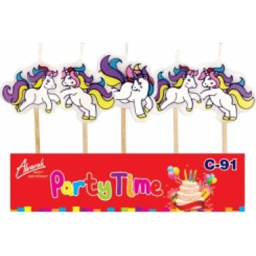 Kerzen für Kuchen 5pcs Einhörner - Unicorn
