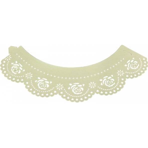 Dekorative Kragen für Cupcakes 12pcs Rosen