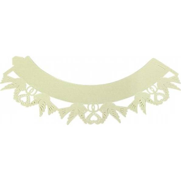 Dekorative Cupcake Kragen 12pcs Hochzeit - Elfenbein Taube