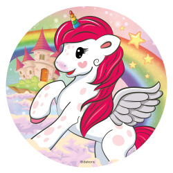 Fondantplatte für Kuchen Einhorn und Regenbogen 16cm