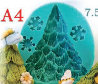 Silikonform Baum und Schneeflocken