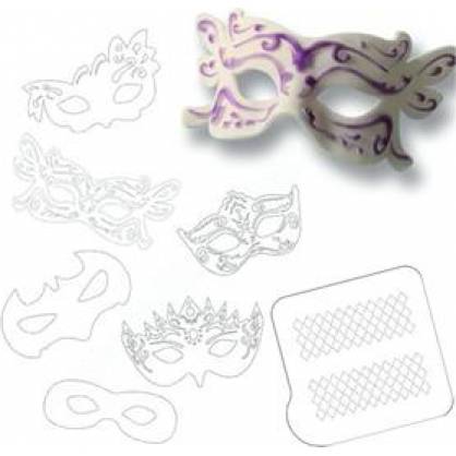 Satz mit 6 Schablonen für Karnevalsmasken