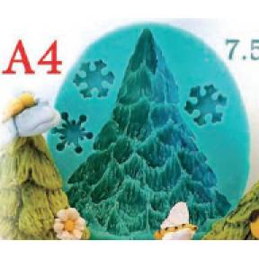 Silikonform Baum und Schneeflocken