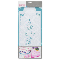 Tortenschablone 2x 37x17 und 33x15cm Blumenmuster