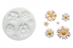 Silikonform Mix aus Blumen