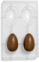 Polycarbonat-Form für Schokoladen-Eier 9x5 cm